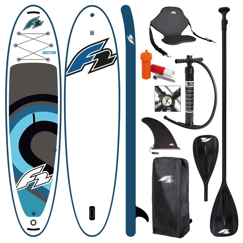 F2 Set Stand Up Paddle Board Sector SMU Blau 11,5 + Kajak Zubehör