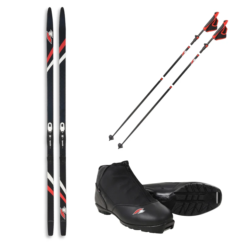 F2 Set Ski Ride Pro CC 205cm + Langlaufschuh Ride CC + Skistöcke Größe wählbar