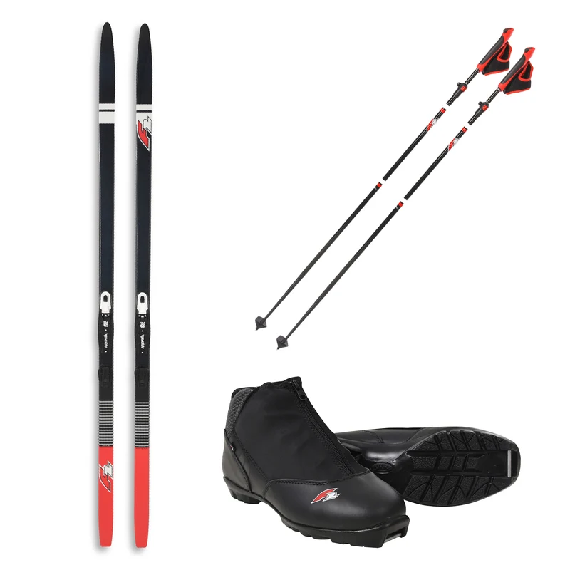 F2 Set Ski Ride CC 200cm mit Langlaufschuh Ride CC und Skistöcke Größe wählbar