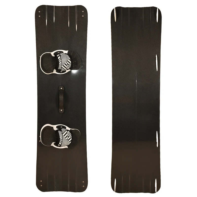 F2 Set Kiteboard Wide Black Carbon 155cm + Bindung S/M + GFK/Slider Finnen