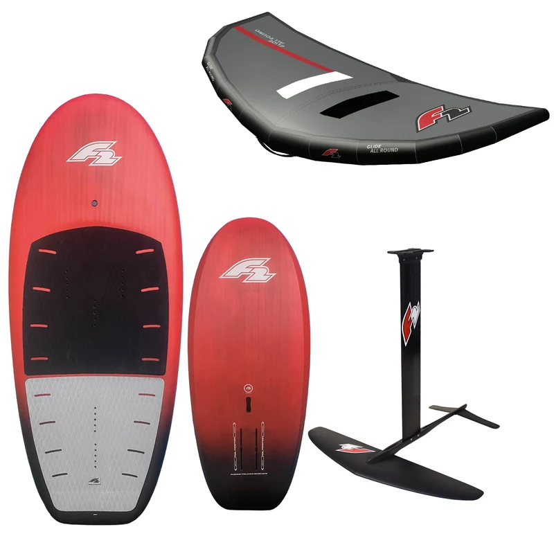 F2 Set Foilboard Glide Strato Team Rot 110L + Alu Foil 2000 + Wing 4qm