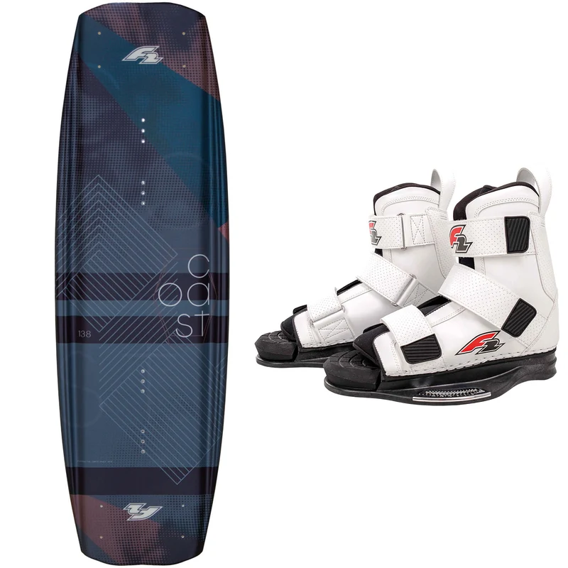 F2 Set Wakeboard Coast Petrol 138cm mit Wakebindung Team Boot L/XL