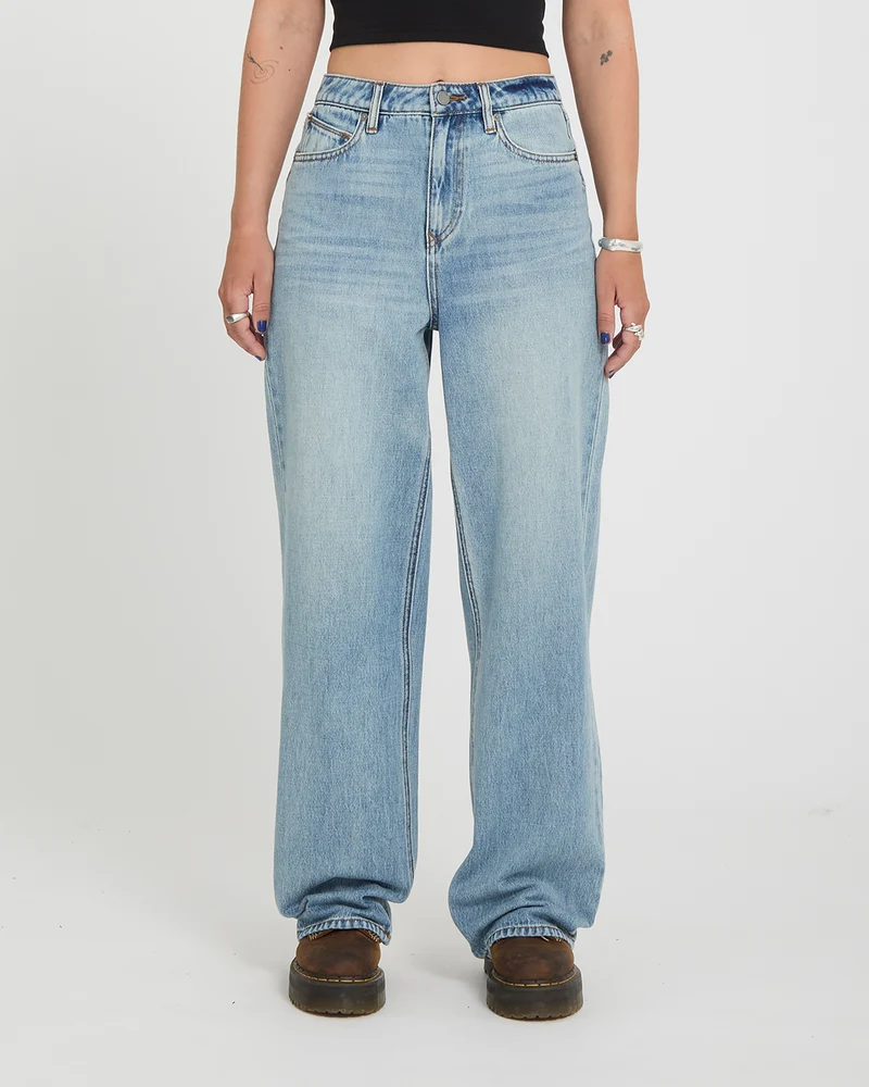 Stoned Hirise Jeans - Dusty Blue Wash