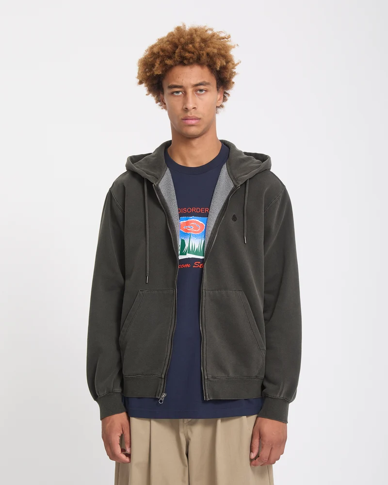 Single Stone Zip Sweatshirt - Rinsed Black