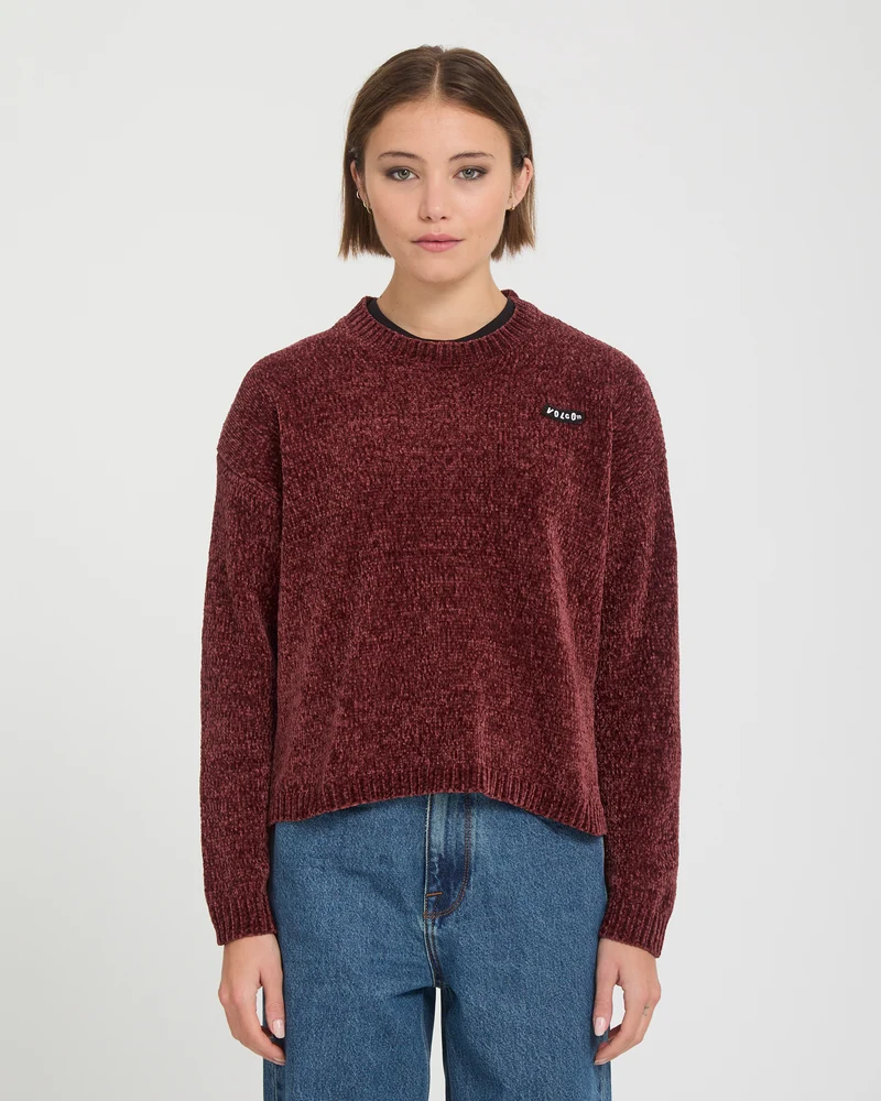 Bubble Tease Pullover - Brick