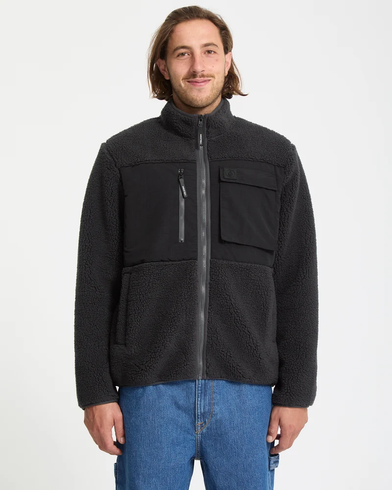 Storm Stone Zip Sherpa Jacke - Asphalt Black