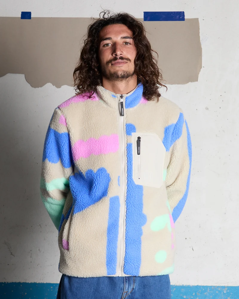 Carrau Fuzzar Zip Sherpa Jacke - Multi