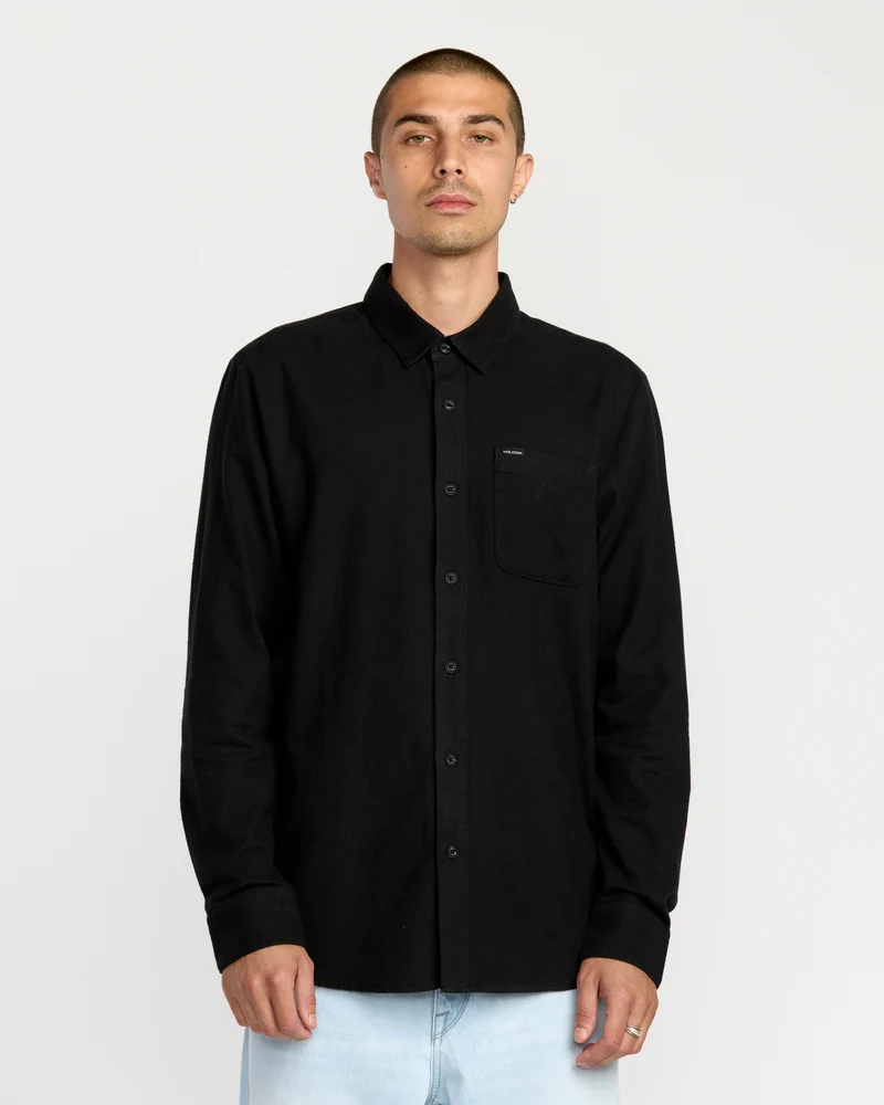 Caden Solid Hemd - Antique Black