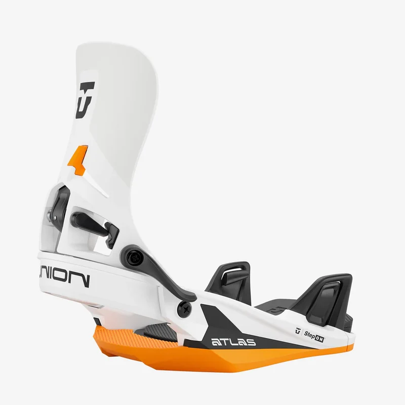 Union: 2026 Atlas Step On Snowboard Bindings (White/Orange)