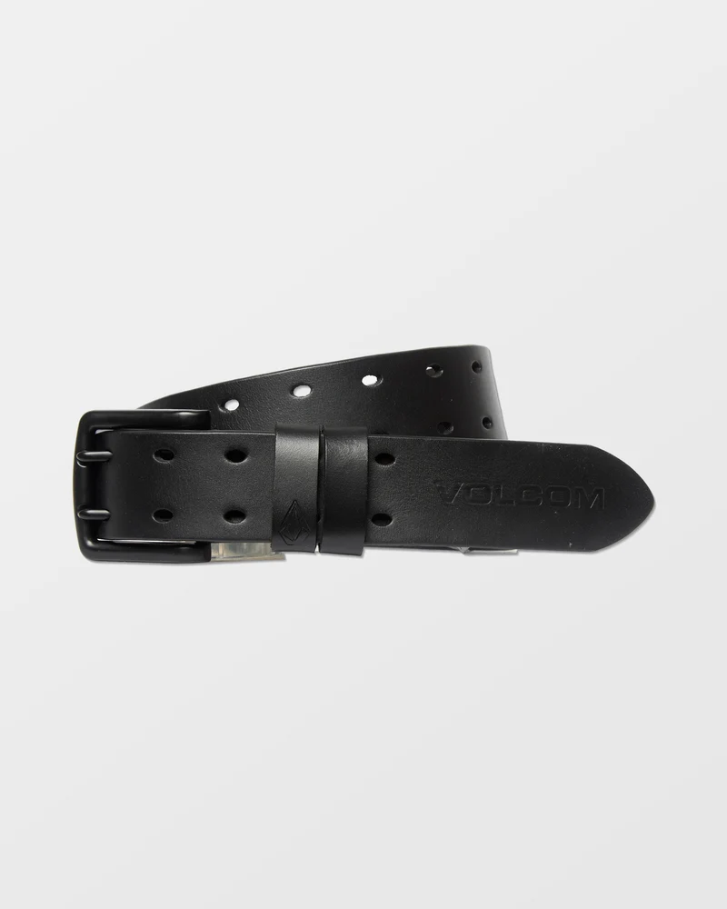 Two Spike Leather Gürtel - Black