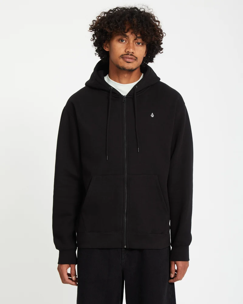 Single Stone Full Zip Hoodie - Black