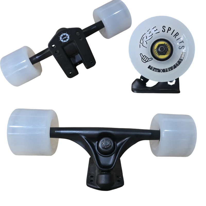 Omen: 180mm x 50º Longboard Truck and Wheel Kit (Smoke Wheels)