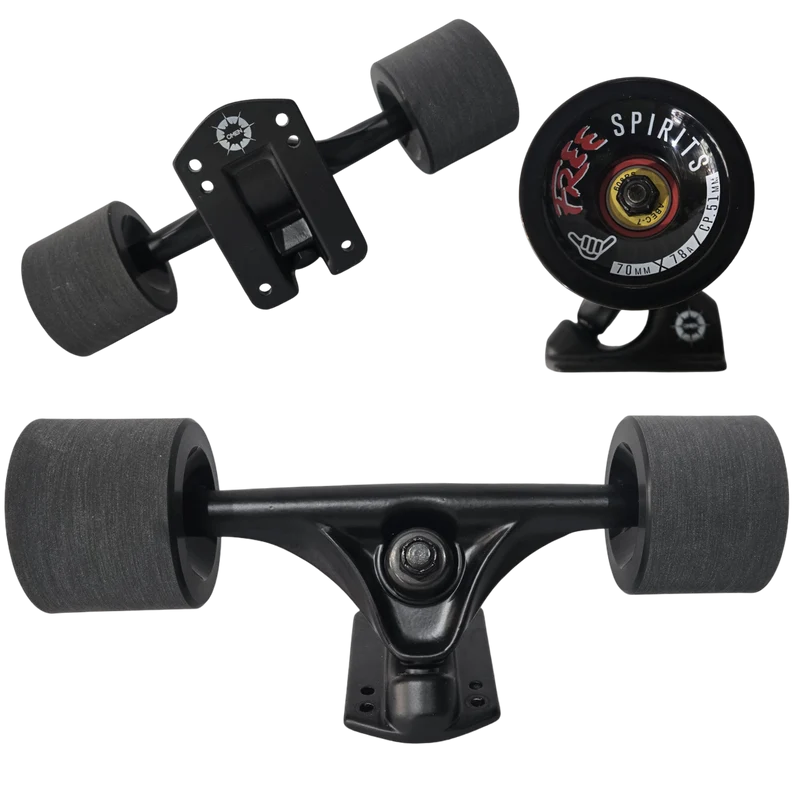 Omen: 180mm x 50º Longboard Truck and Wheel Kit (Black Wheels)