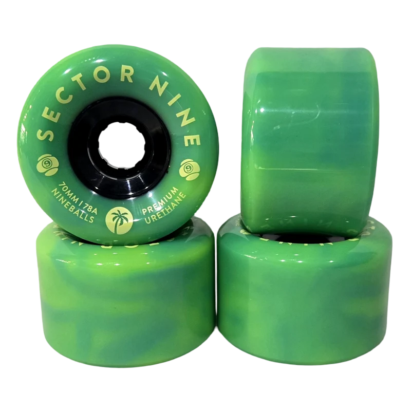 Sector 9: 70mm 78a Nineballs Longboard Wheels (Green Goblin)