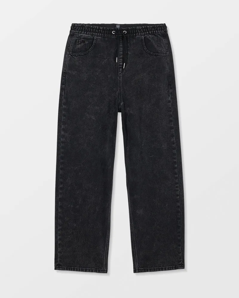 Freazy Loose Elasticated Waist Jeans - Blackity Black - (KINDER)