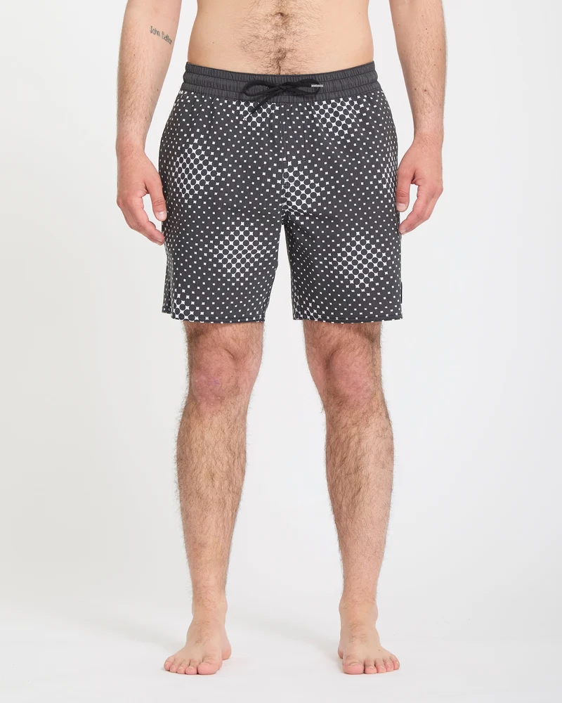 Psyche Cotton Trunk 17" Boardshorts - Matte Black