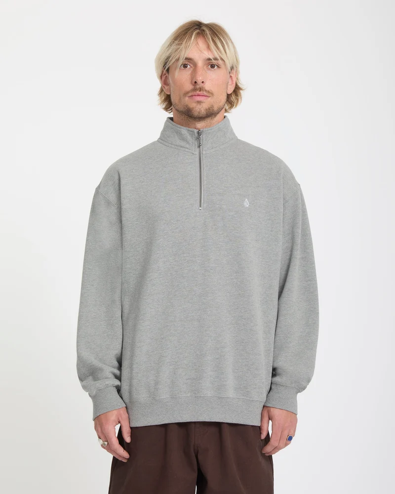Single Stone Quarter Zip Sweatshirt - Heather Grey