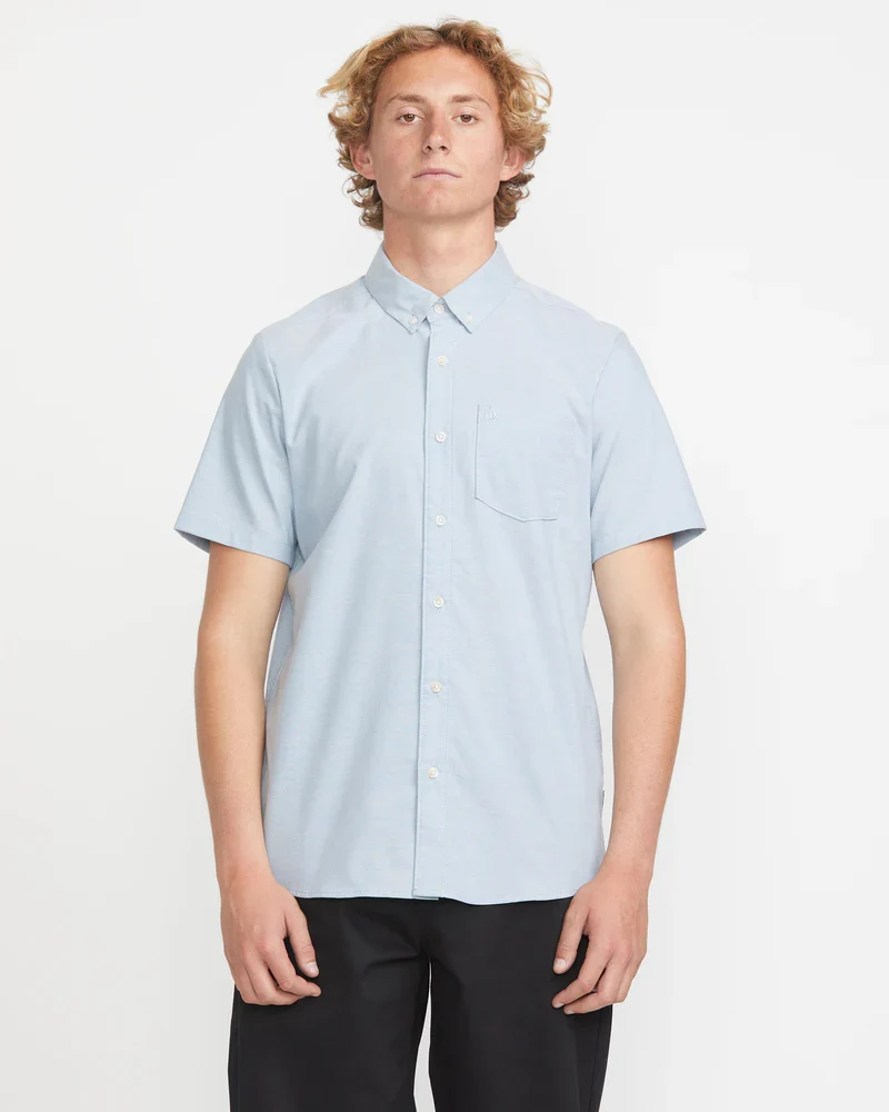 Volocm Everett Oxford Short Sleeve Shirt - Wrecked Indigo