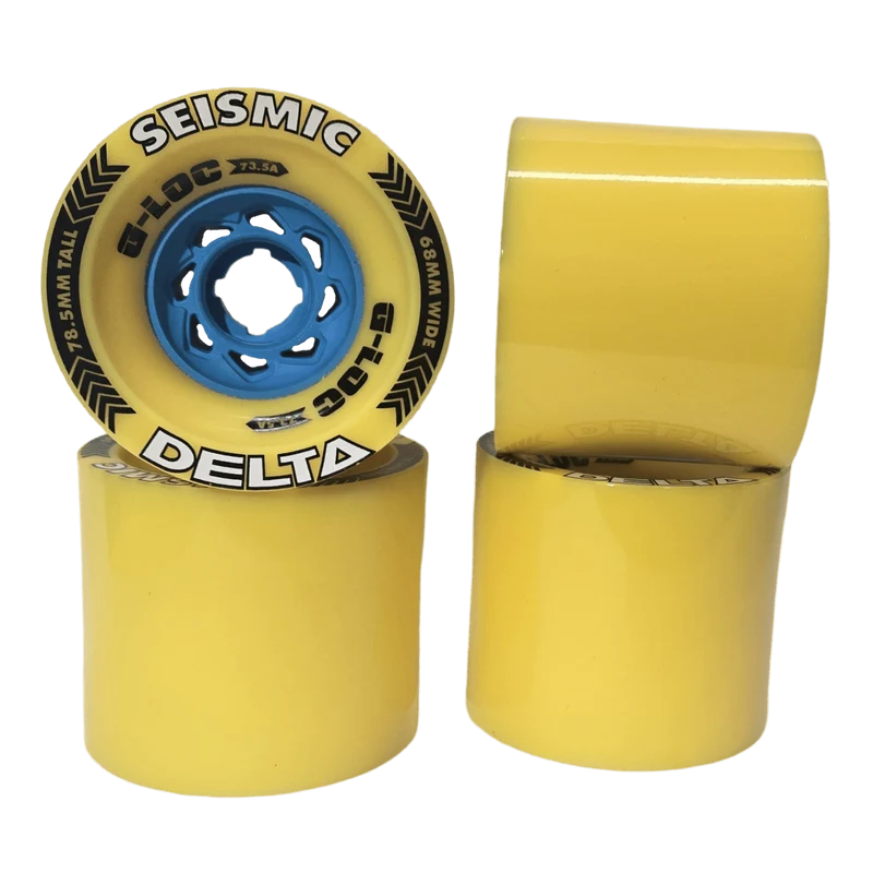 Seismic: 78.5mm 73.5A Delta G-Loc Longboard Wheels (Yellow)