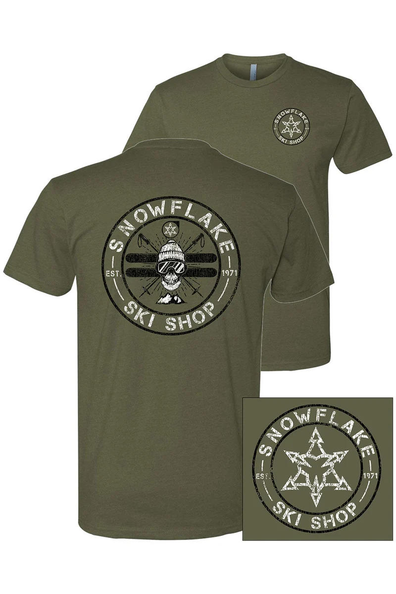 Snowflake Ski Shop Skull Tee - Adult