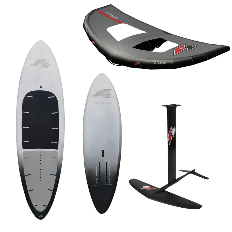 F2 Set Foilboard Lightning Weiss 115L + Alu Foil 1700 + Wing 4qm