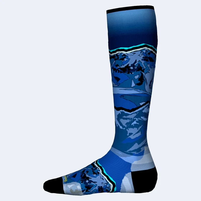 Smartwool Junior Ski Zero Cushion Storm Peak Print OTC Junior Socks