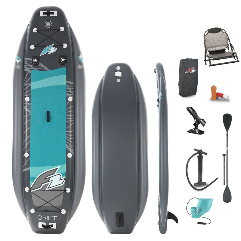 F2 Kajak Set Drift Aufblasbar 335cm Grün inkl. Elektro Finne