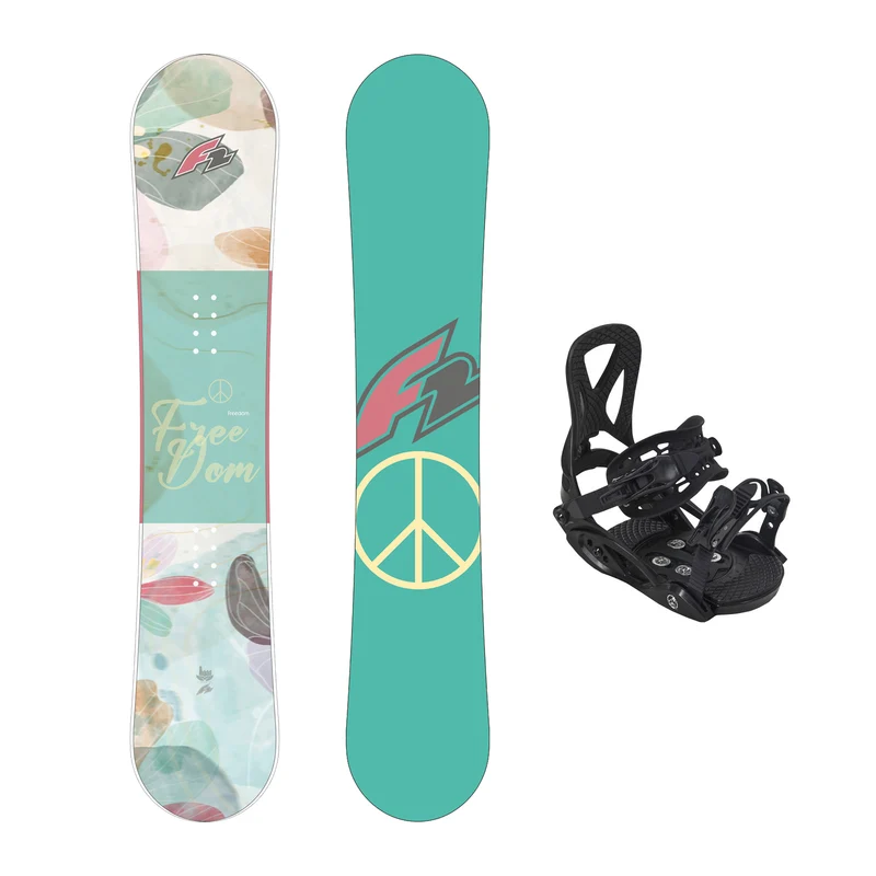 F2 Set Snowboard Junior Freedom Girl Mint + Pipe Bindung Größen wählbar