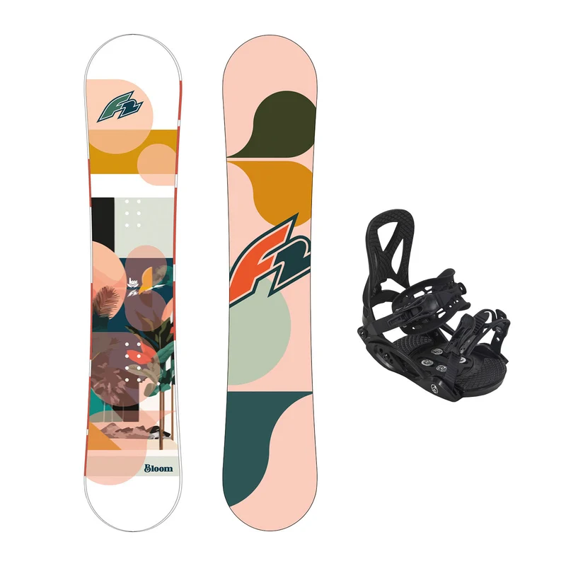 F2 Set Snowboard Junior Bloom Girl Apricot 125cm + Pipe Bindung S