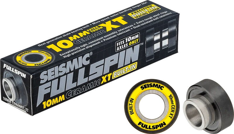 Seismic: Fullspin 10mm XT Ceramic Built-in Longboard Skateboard Bearings