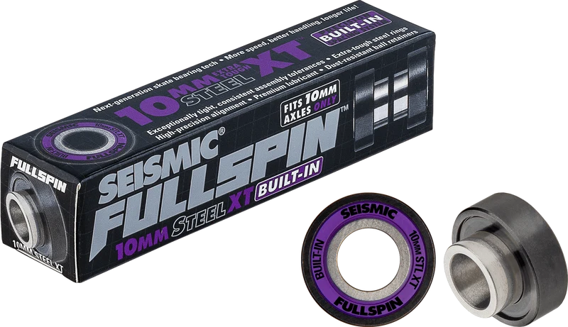 Seismic: Fullspin 10mm XT Steel Built-in Longboard Skateboard Bearings