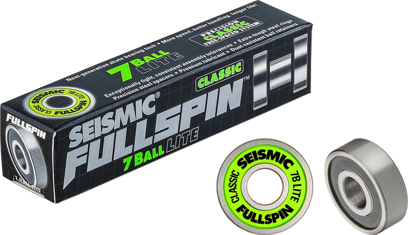 Seismic: Fullspin 7-Ball LITE Classic Longboard Skateboard Bearings