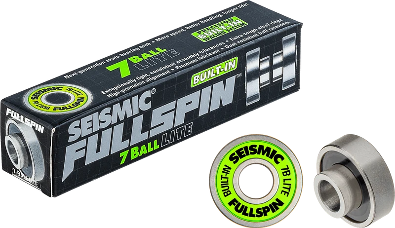 Seismic: Fullspin 7-Ball LITE Built-in Longboard Skateboard Bearings