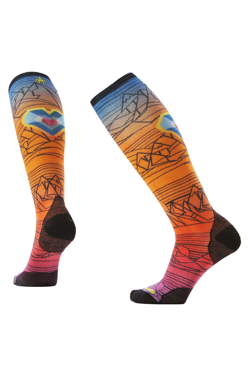 Smartwool Ski Zero Cushion Geo Peaks Print OTC Socks - 25/26