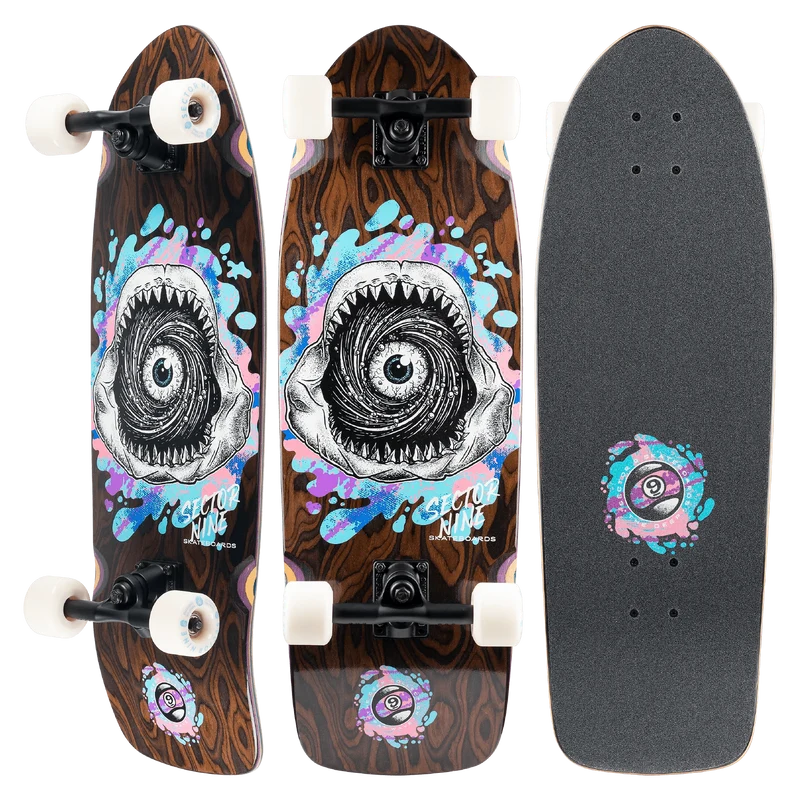 Sector 9: Fat Wave Fossil Longboard Skateboard Complete
