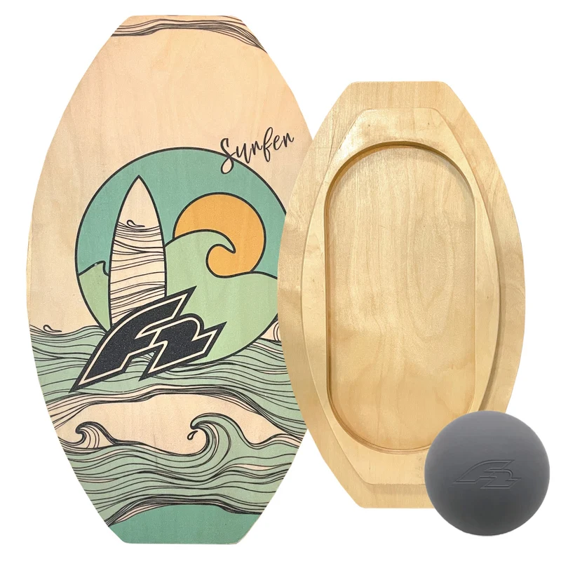 F2 Balance Board Drop inkl. Ball 60x35cm Natur