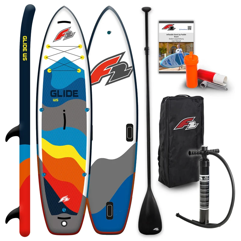 F2 SUP Stand Up Paddle Board Glide WS 10'2''/10'8"/11'7" wählbar Grau