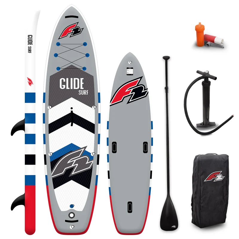 F2 SUP Stand Up Paddle Board Glide Surf 10'2''/10'8"/11'7" wählbar Grau