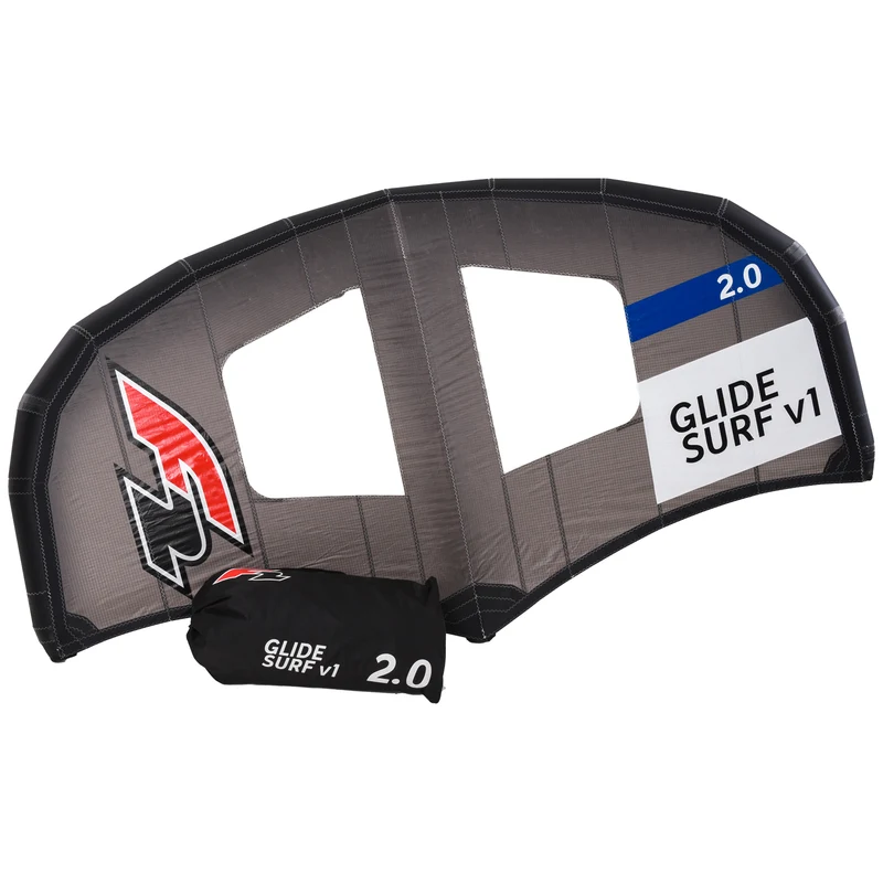 F2 Wing Glide Surf v1 Stiff Handle 2-7qm Größe wählbar Schwarz