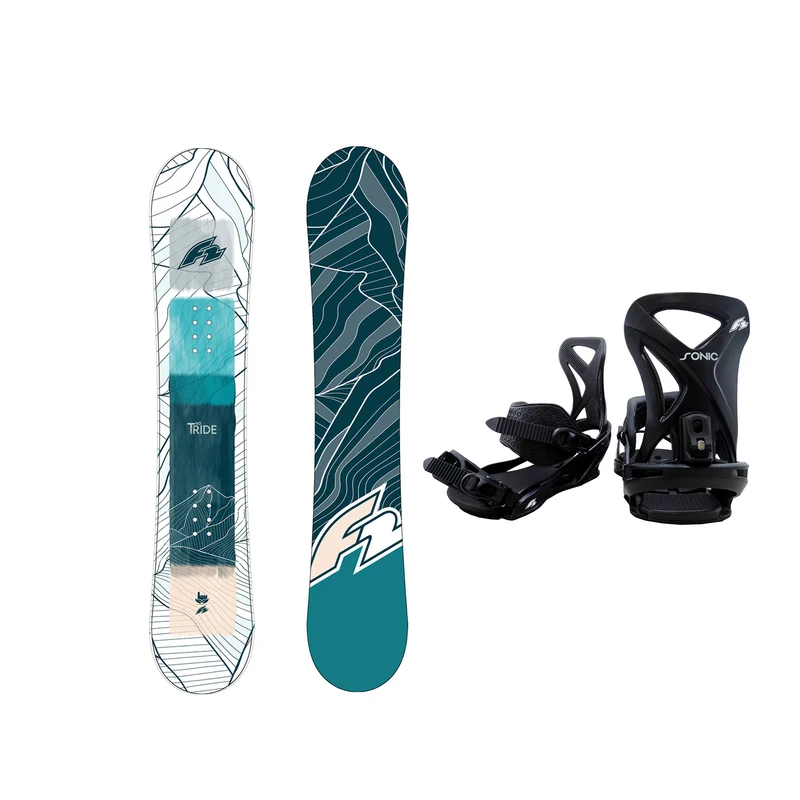 F2 Set Snowboard T-Ride Wood Weiss 142cm + Sonic Pro Bindung M