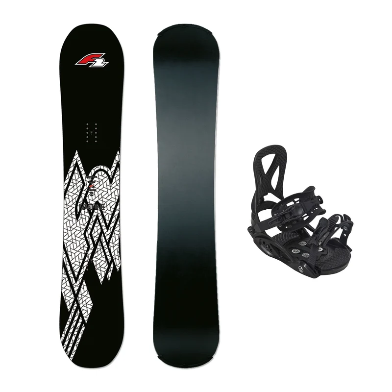F2 Set Snowboard Junior Rental Schwarz 125cm + Pipe Bindung S