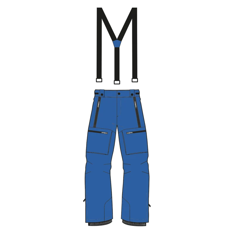 F2 Snowboard/Ski Träger Hose Storm XS-XXL Größe wählbar Royalblau