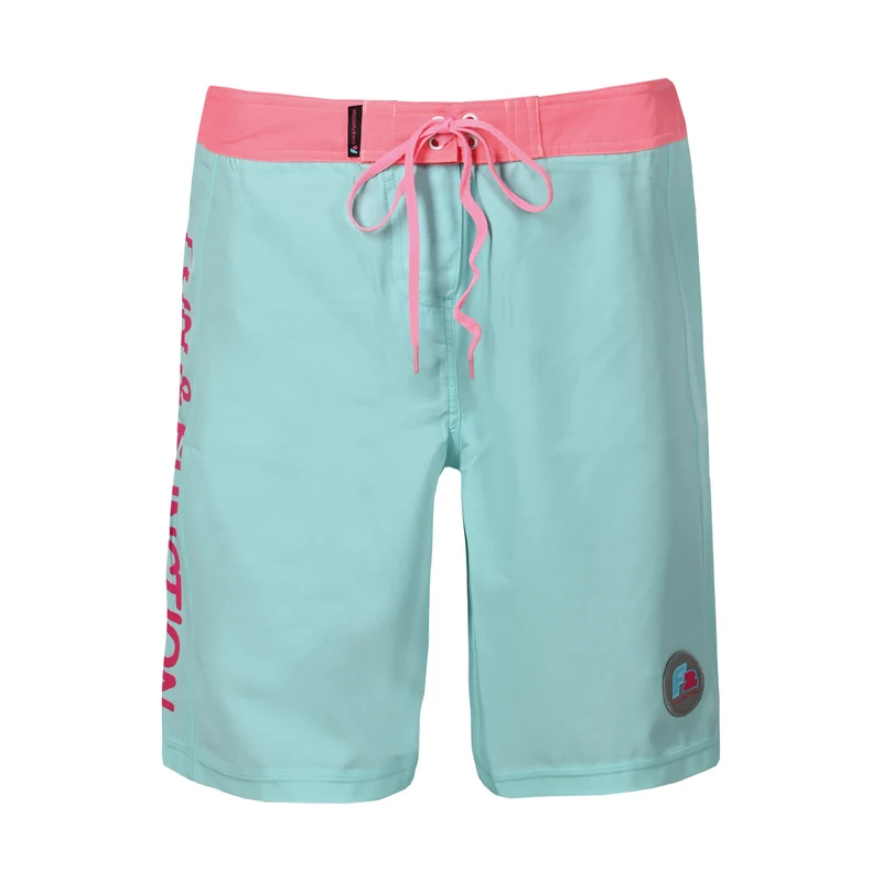 F2 Retro Boardshorts Classic Long Aqua Damen Badeshorts Lang - Größe wählbar