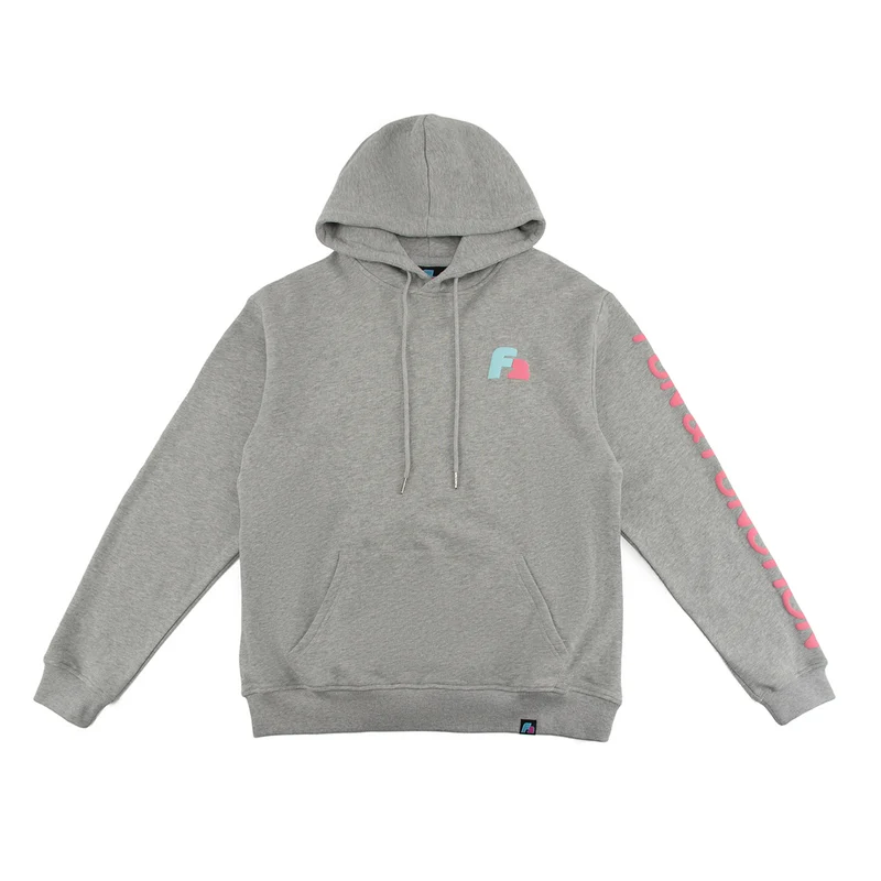 F2 Retro Rave Hoodie Ash Damen Sweatshirt Pullover Grau - Größe wählbar
