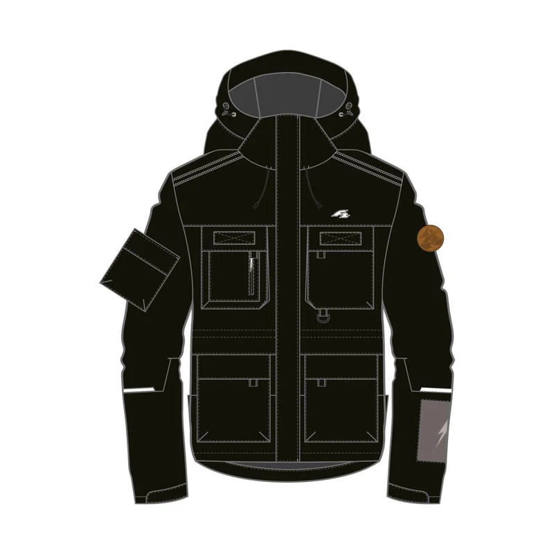 F2 Snowboard/Ski Jacke Blizzard 80g Fütterung XS-XXL Größe wählbar Schwarz