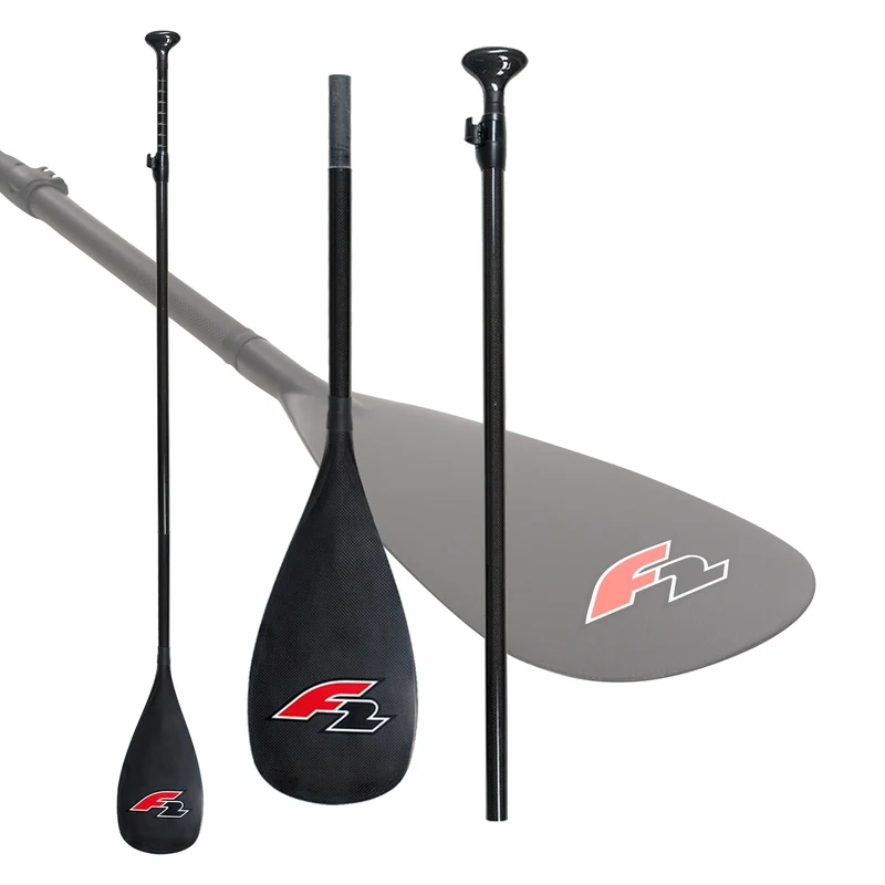 F2 SUP Paddel 40% Carbon Paddle 3-teilig 178-220cm Schwarz