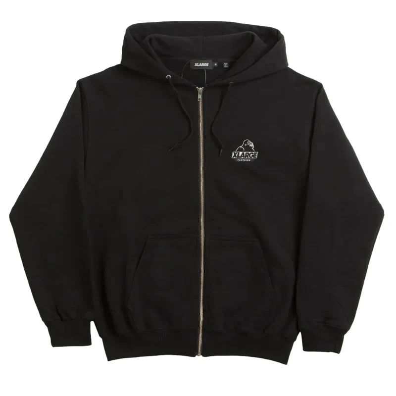 X Large Slanted OG ZIP Hoodie Black