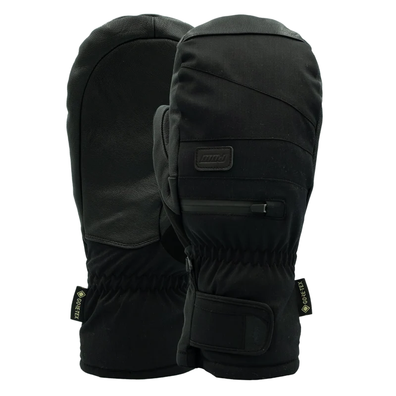 2026 Pow Wayback GTX Short Mitt + Leather - Black