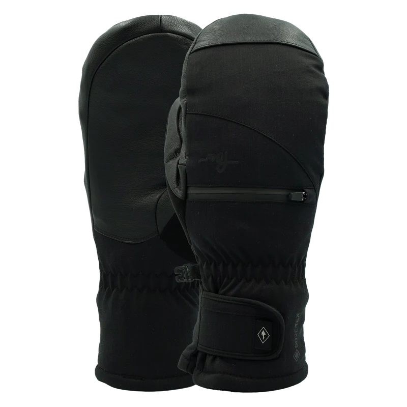 2026 POW Cascadia GTX Short Mitt + Leather - Black
