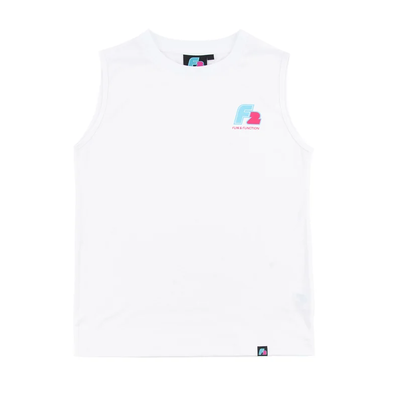 F2 Retro Muskelshirt Ride Herren Tshirt Ärmellos Weiss - Größe wählbar